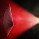 Artist’s illustration of a light-sail powered by a radio beam (red) generated on the surface of a planet. On Earth, the leakage from such beams would appear as Fast Radio Bursts. (Credit: M. Weiss/CfA)